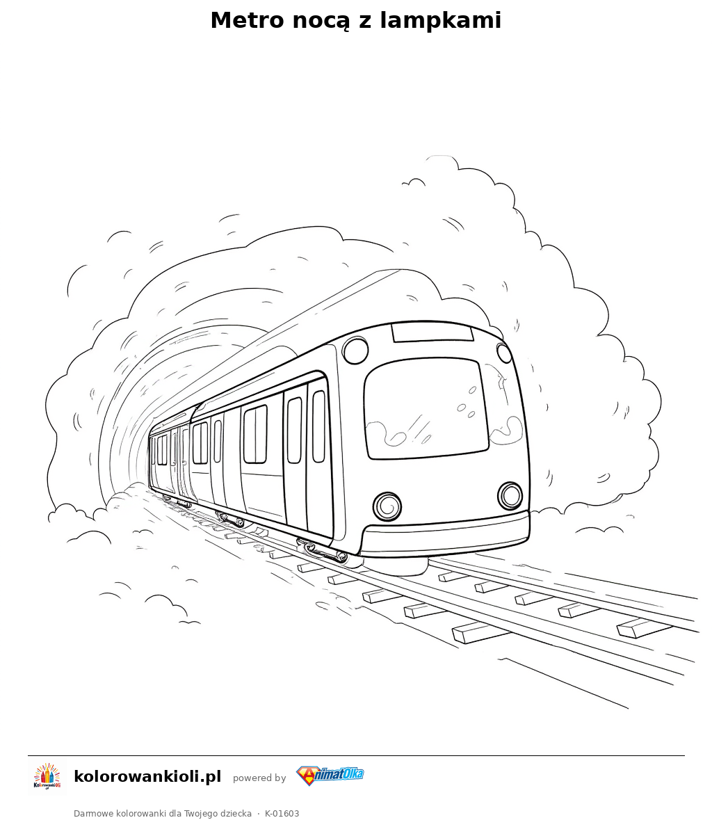 Kolorowanka — Metro nocą z lampkami