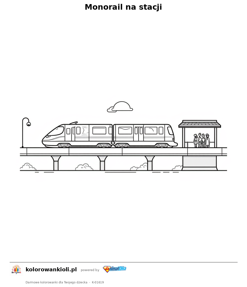 Kolorowanka — Monorail na stacji