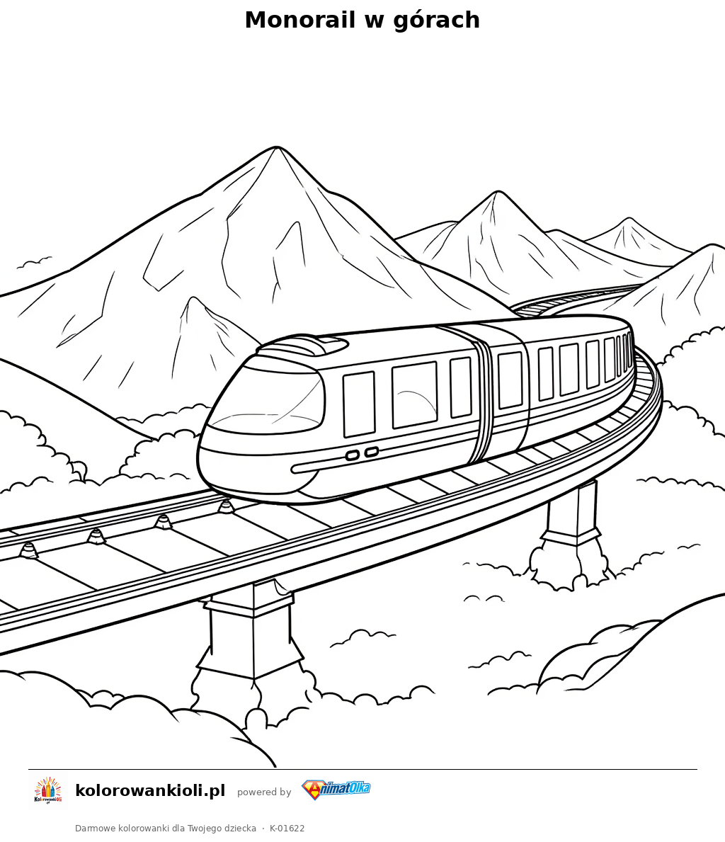 Kolorowanka — Monorail w górach