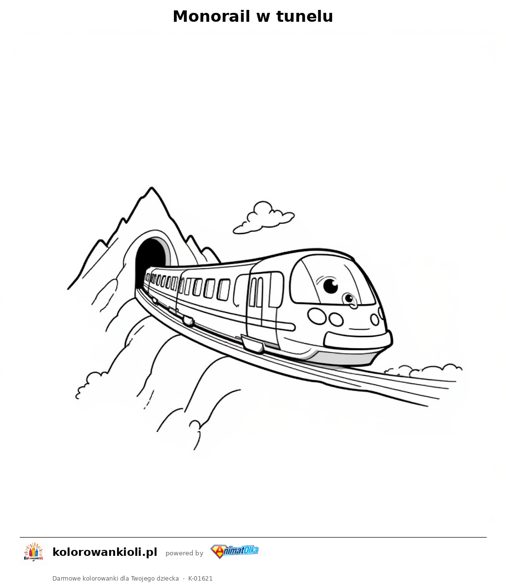 Kolorowanka — Monorail w tunelu