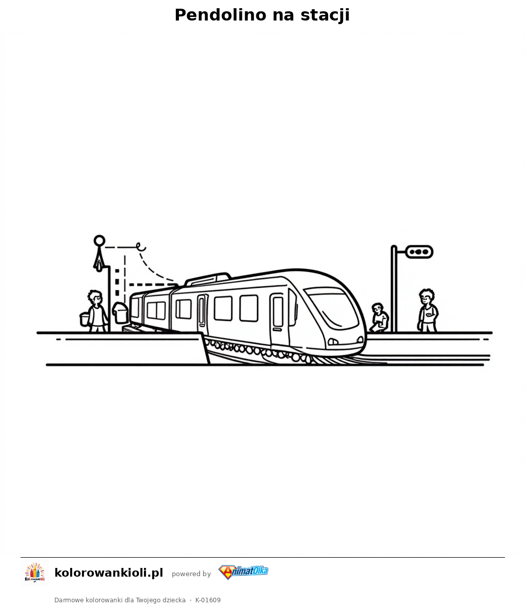 Kolorowanka — Pendolino na stacji