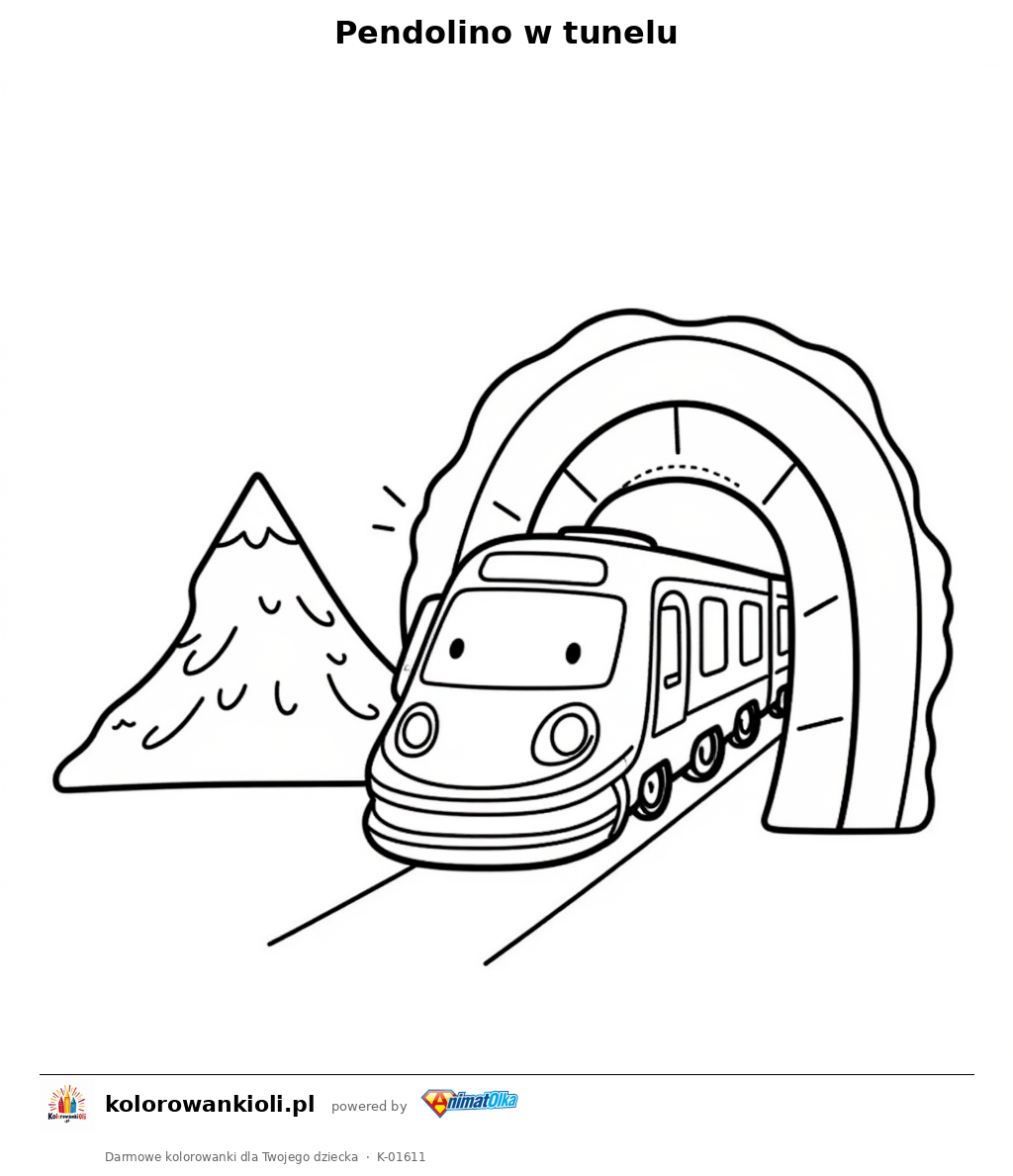 Kolorowanka — Pendolino w tunelu