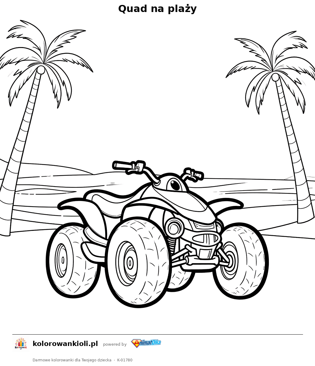 Kolorowanka — Quad na plaży