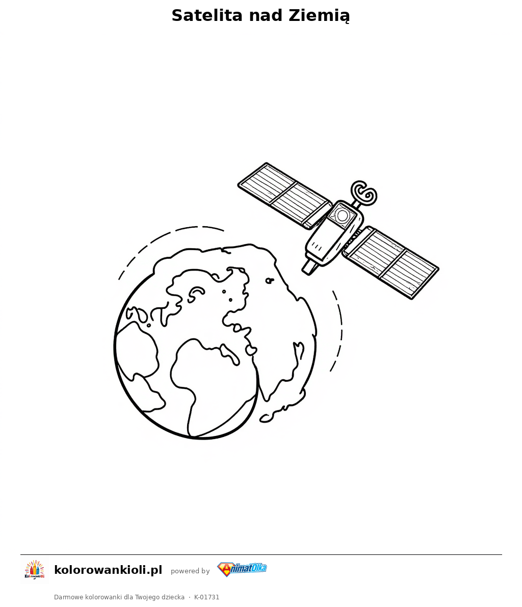 Kolorowanka — Satelita nad Ziemią