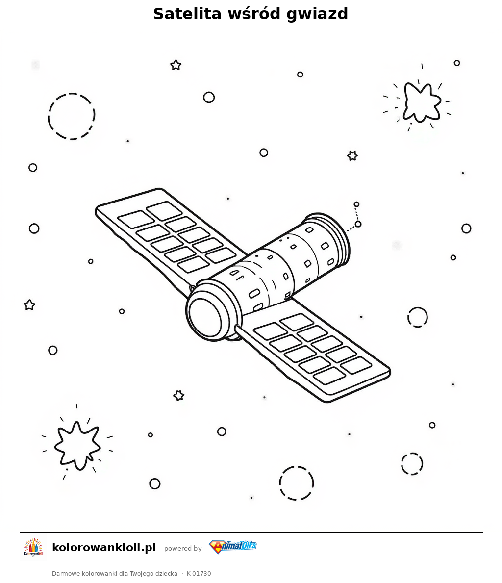 Kolorowanka — Satelita wśród gwiazd