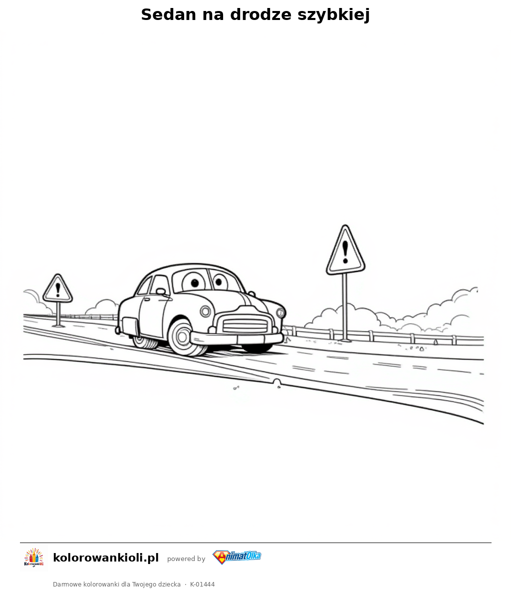 Kolorowanka — Sedan na drodze szybkiej