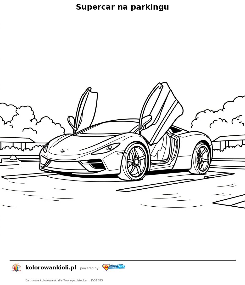 Kolorowanka — Supercar na parkingu