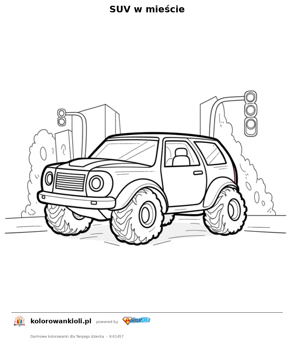 Kolorowanka — SUV w mieście