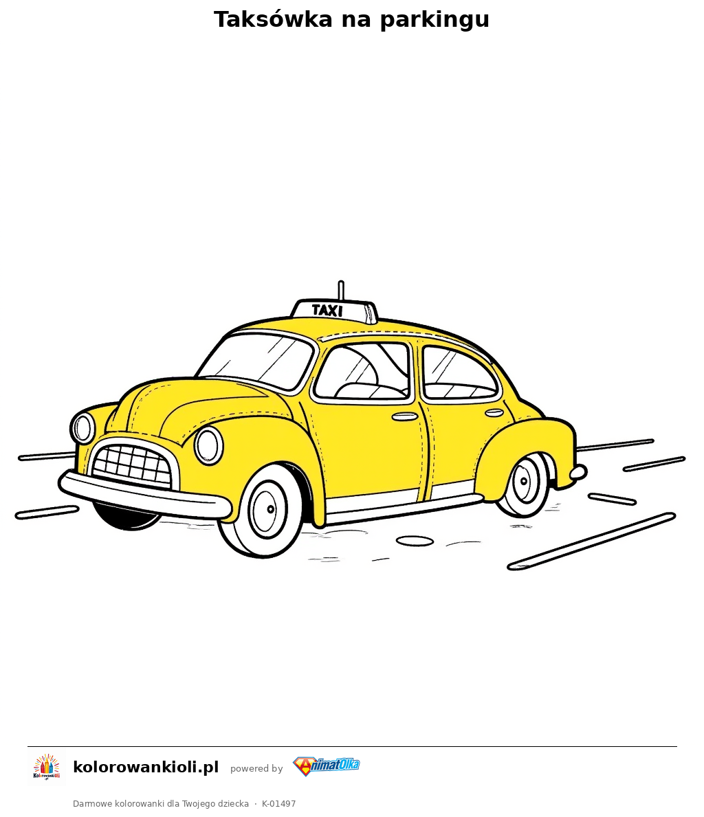 Kolorowanka — Taksówka na parkingu