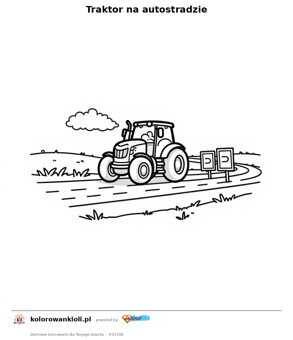 Kolorowanka — Traktor na autostradzie