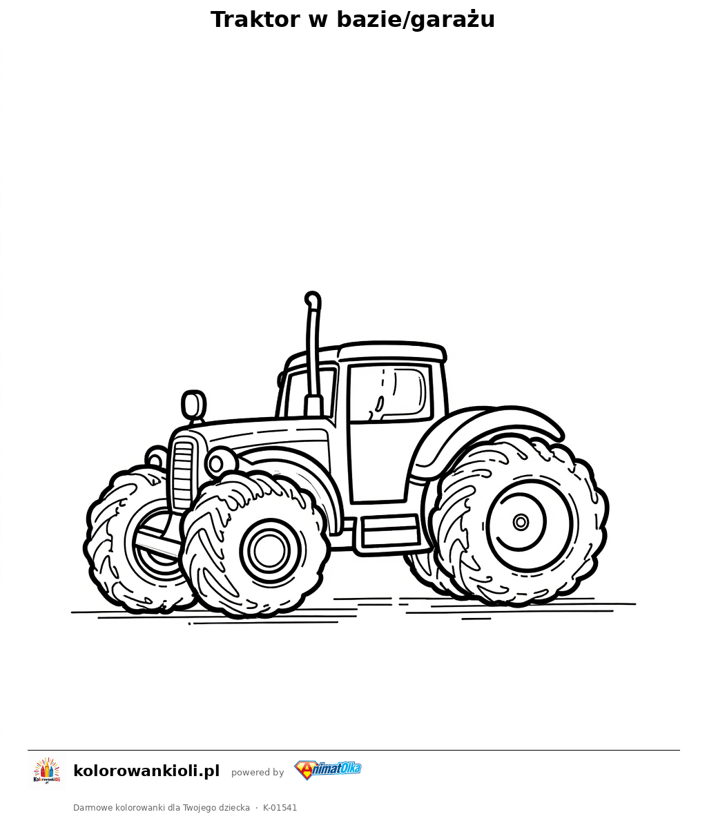 Kolorowanka — Traktor w bazie/garażu