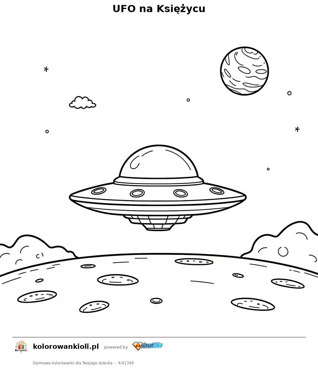 Kolorowanka — UFO na Księżycu