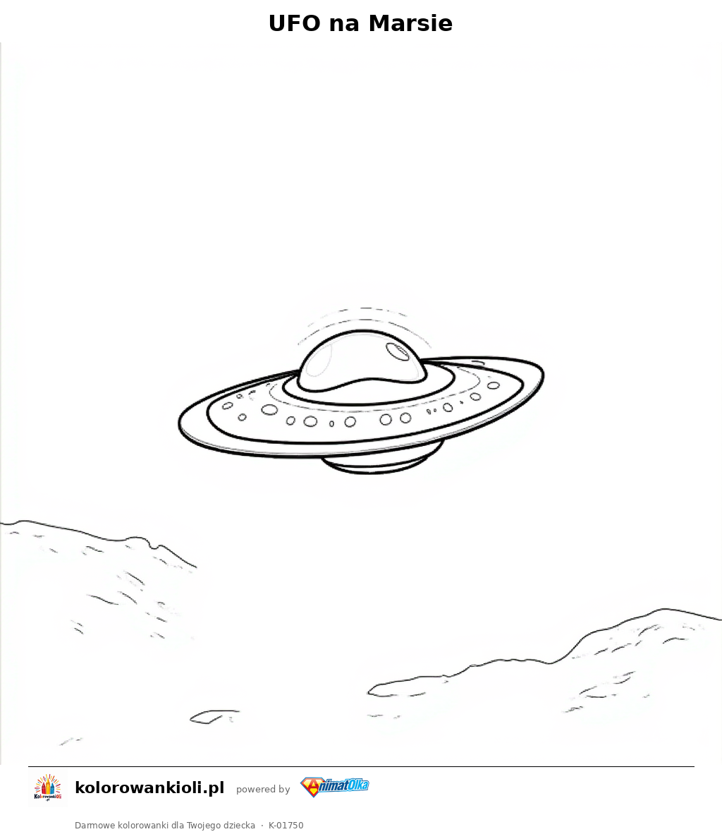 Kolorowanka — UFO na Marsie