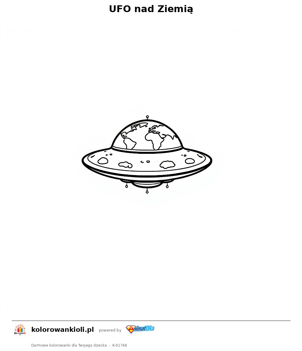 Kolorowanka — UFO nad Ziemią