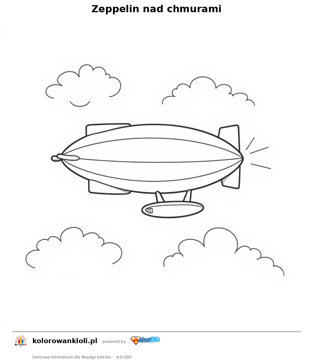 Kolorowanka — Zeppelin nad chmurami