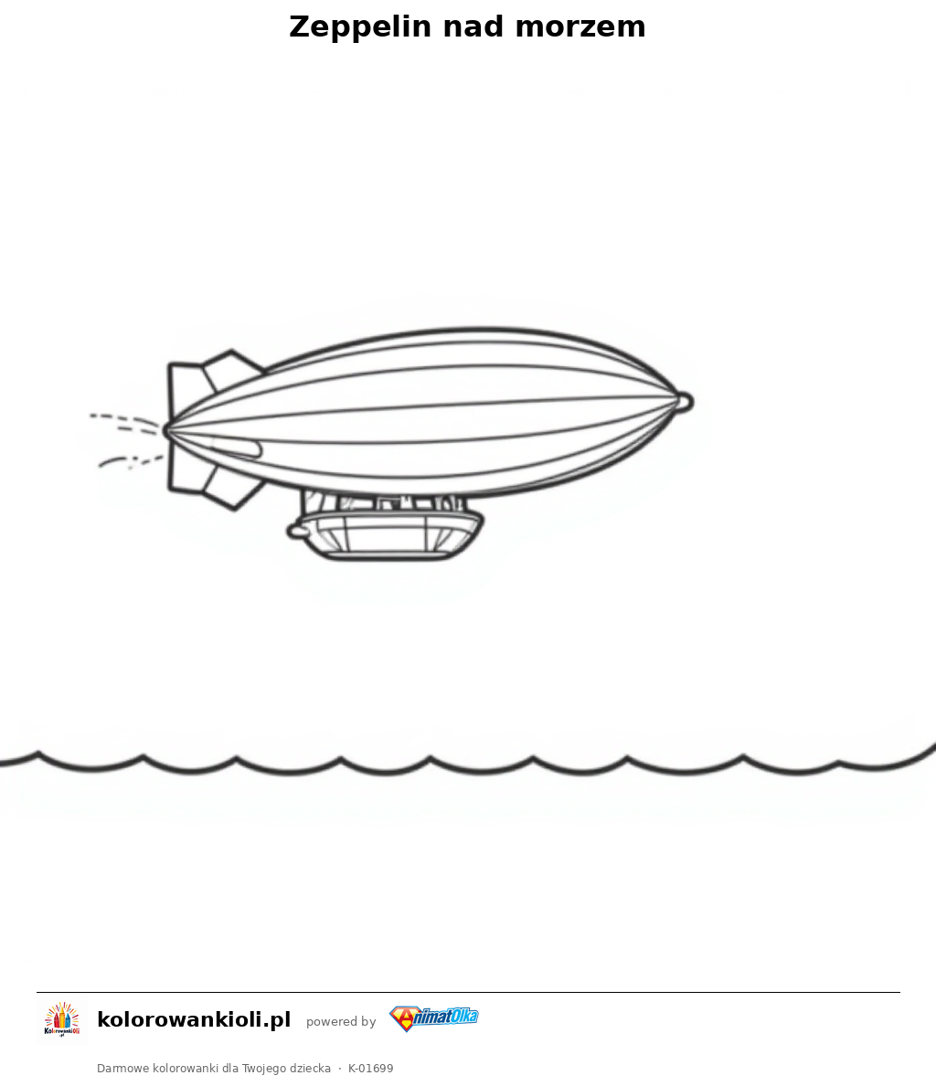 Kolorowanka — Zeppelin nad morzem