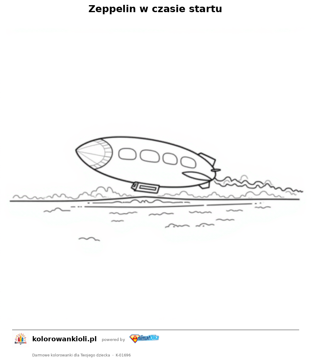 Kolorowanka — Zeppelin w czasie startu