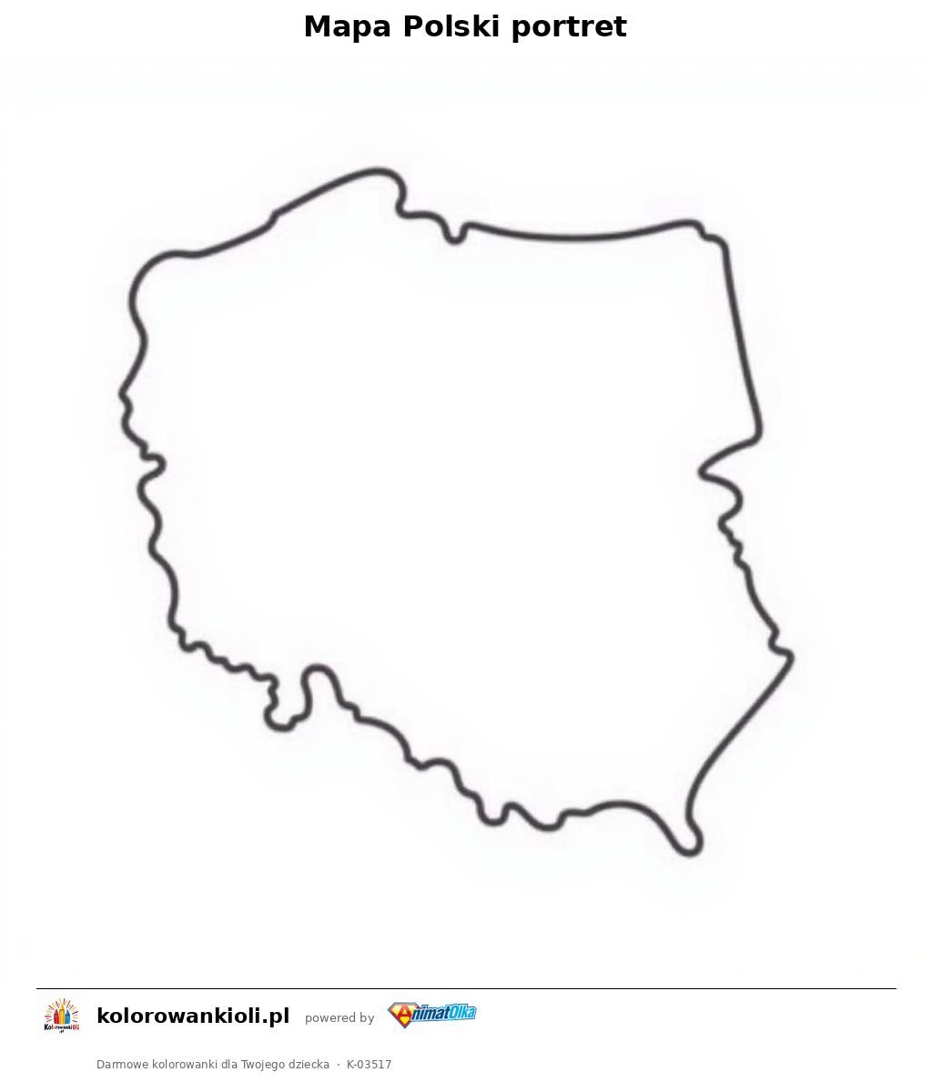 Kolorowanka — Mapa Polski portret