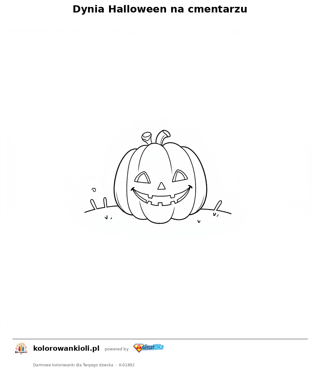 Kolorowanka — Dynia Halloween na cmentarzu