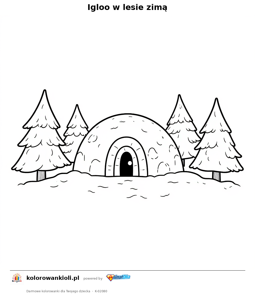 Kolorowanka — Igloo w lesie zimą