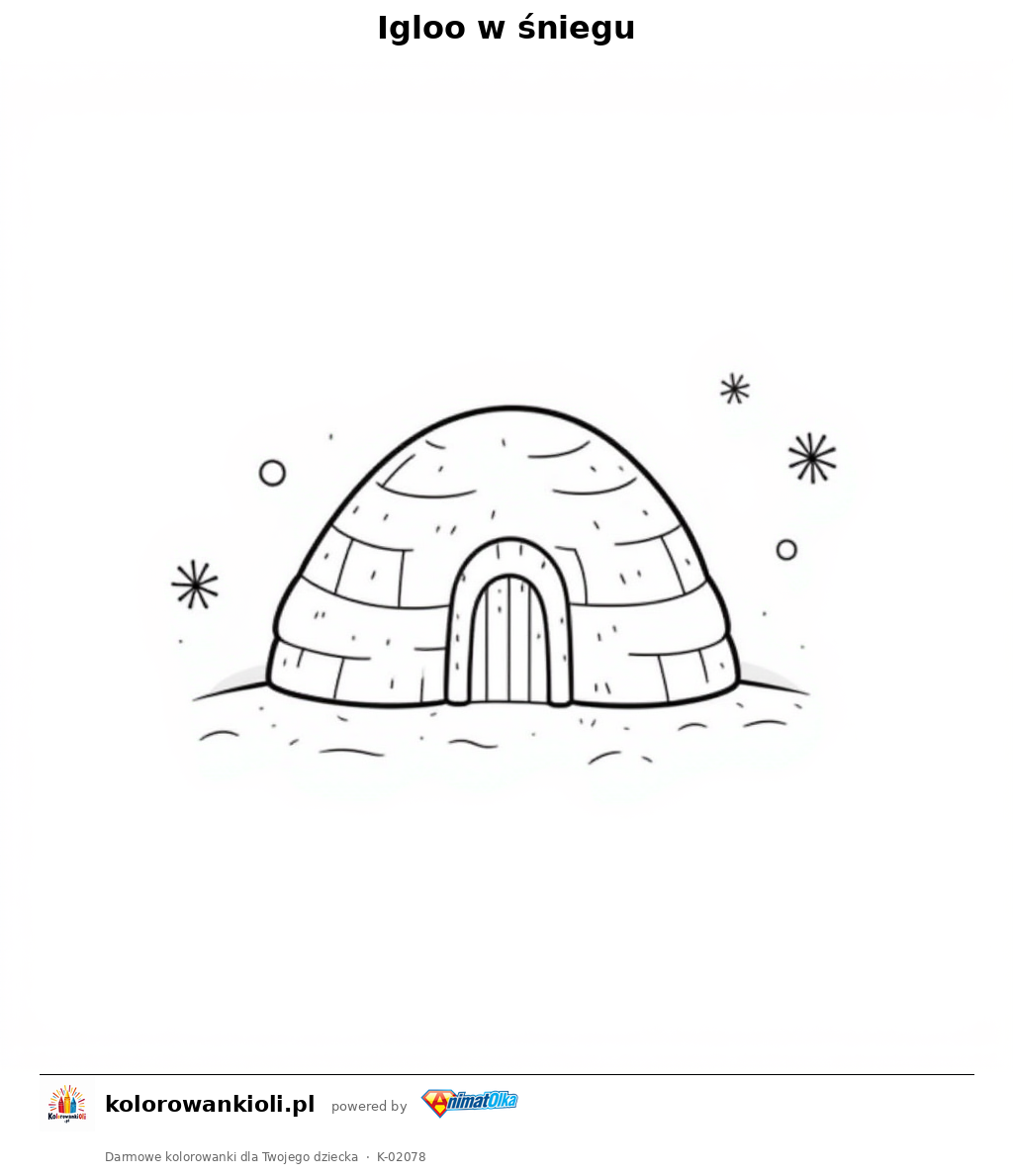 Kolorowanka — Igloo w śniegu