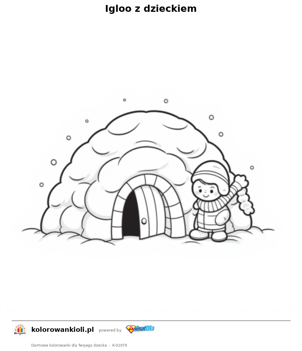 Kolorowanka — Igloo z dzieckiem