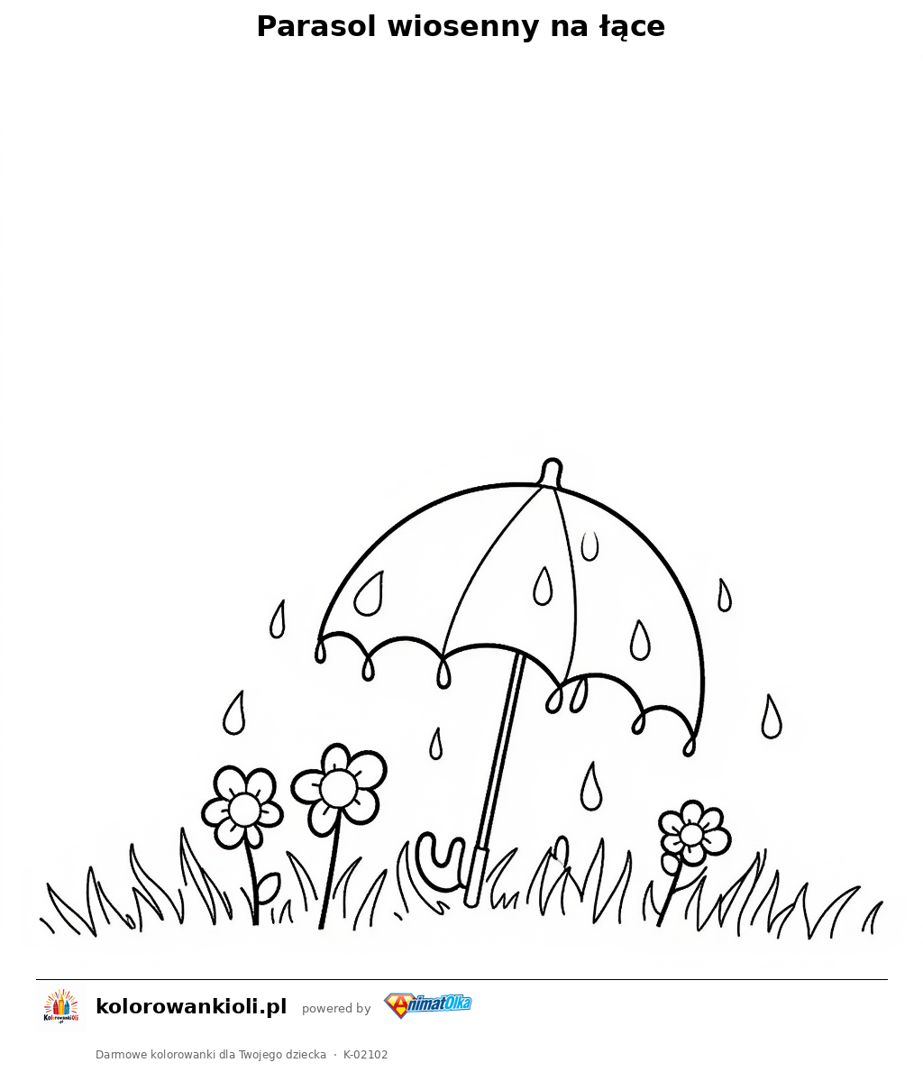 Kolorowanka — Parasol wiosenny na łące
