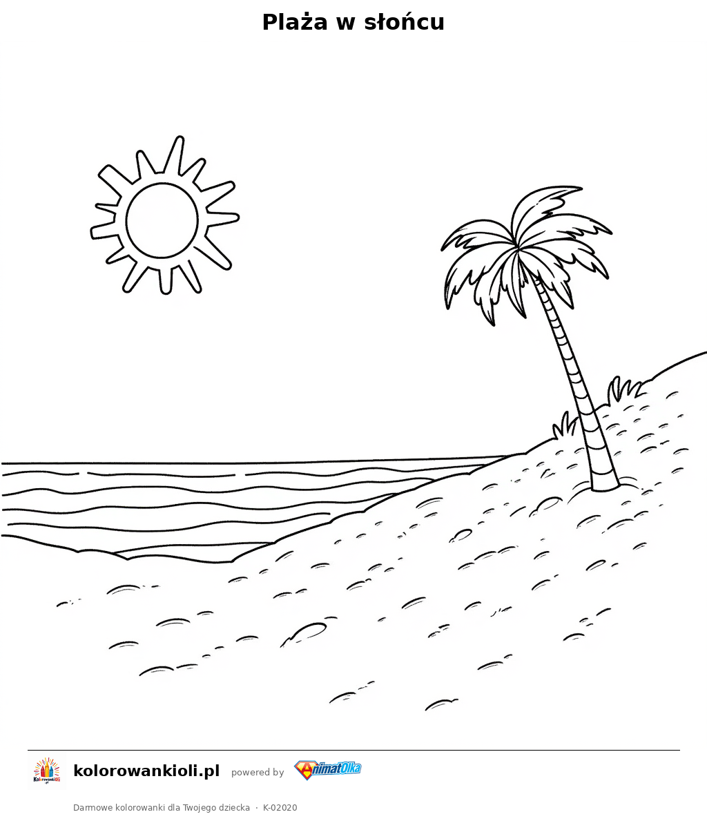 Kolorowanka — Plaża w słońcu