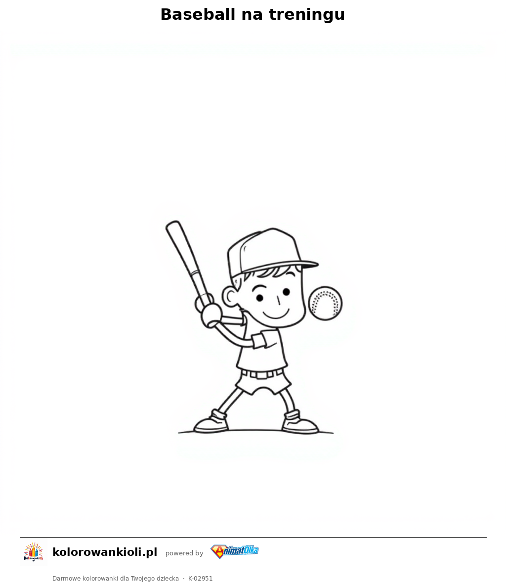 Kolorowanka — Baseball na treningu