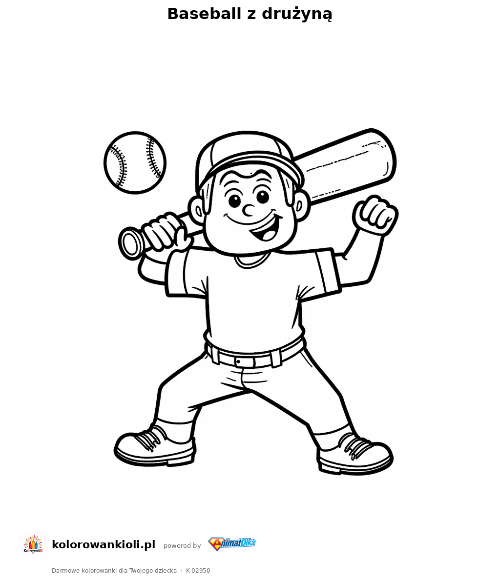 Kolorowanka — Baseball z drużyną
