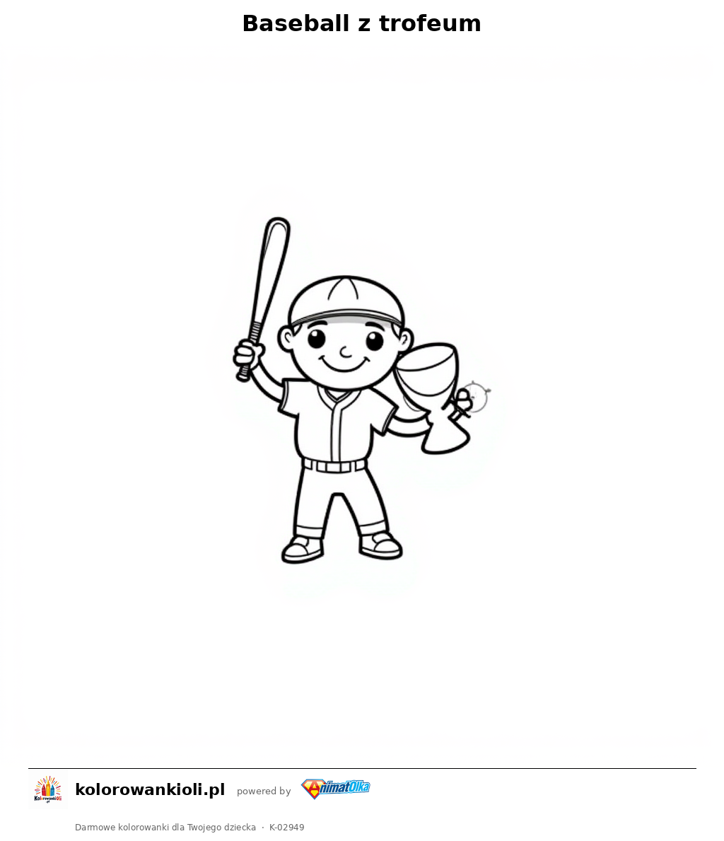 Kolorowanka — Baseball z trofeum
