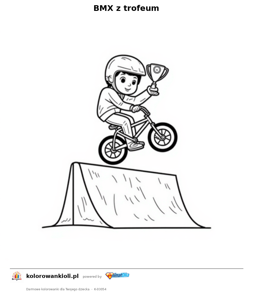 Kolorowanka — BMX z trofeum