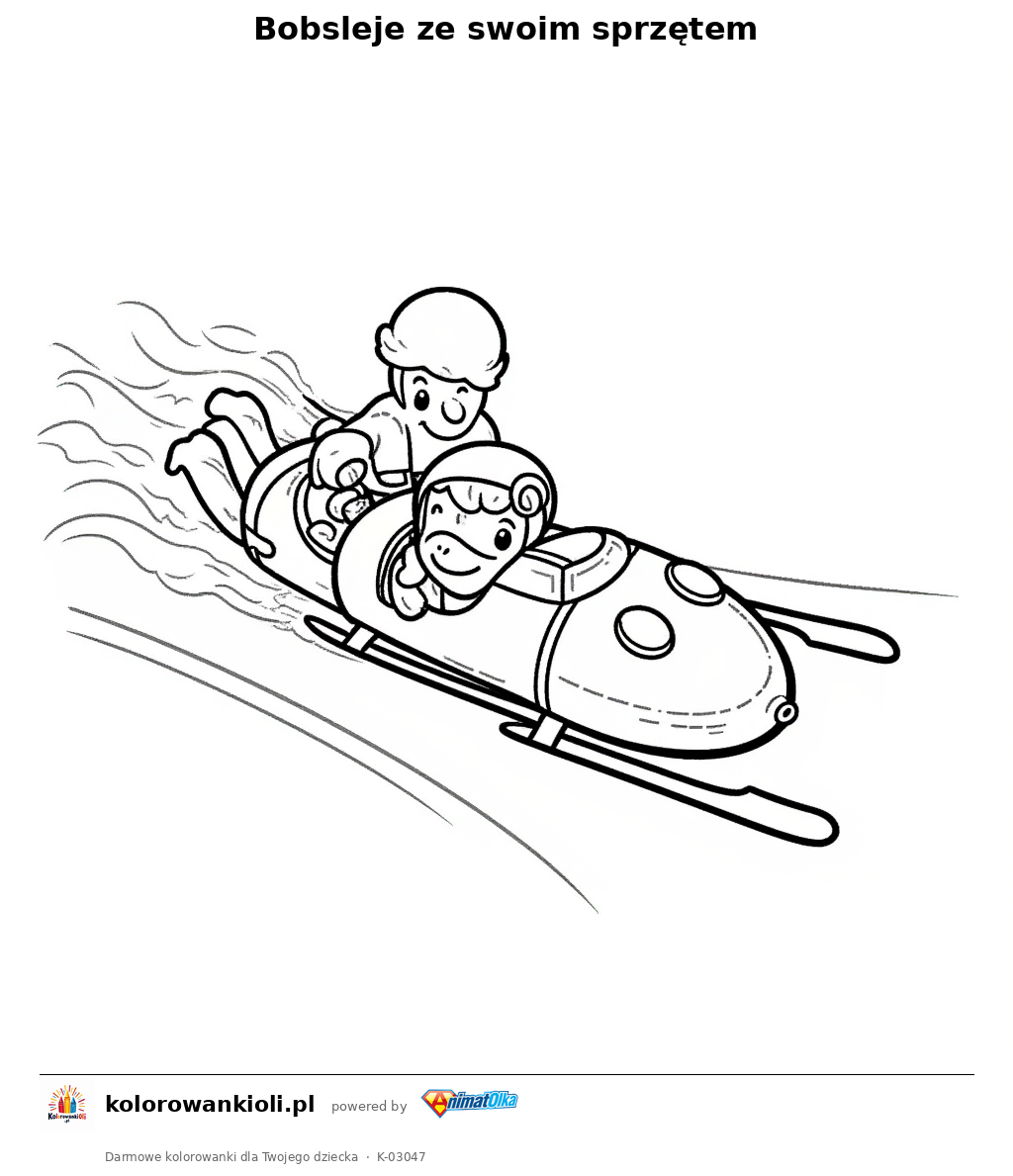 Kolorowanka — Bobsleje ze swoim sprzętem