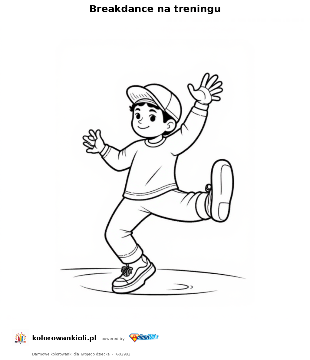 Kolorowanka — Breakdance na treningu
