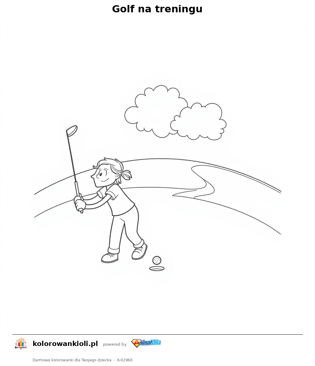 Kolorowanka — Golf na treningu