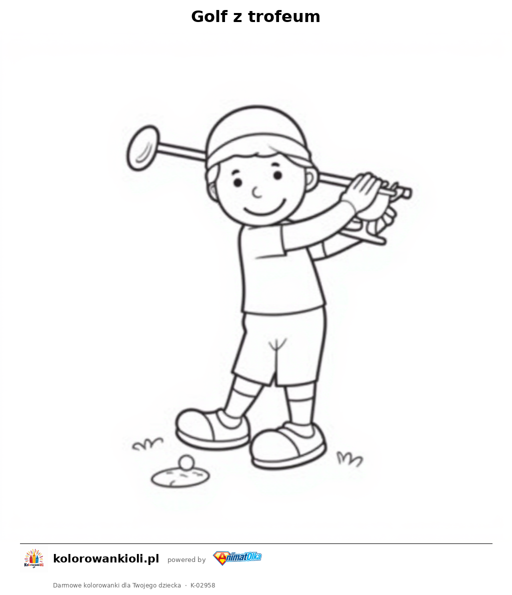 Kolorowanka — Golf z trofeum
