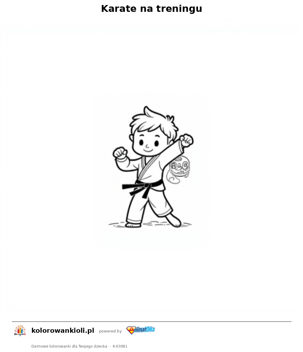 Kolorowanka — Karate na treningu
