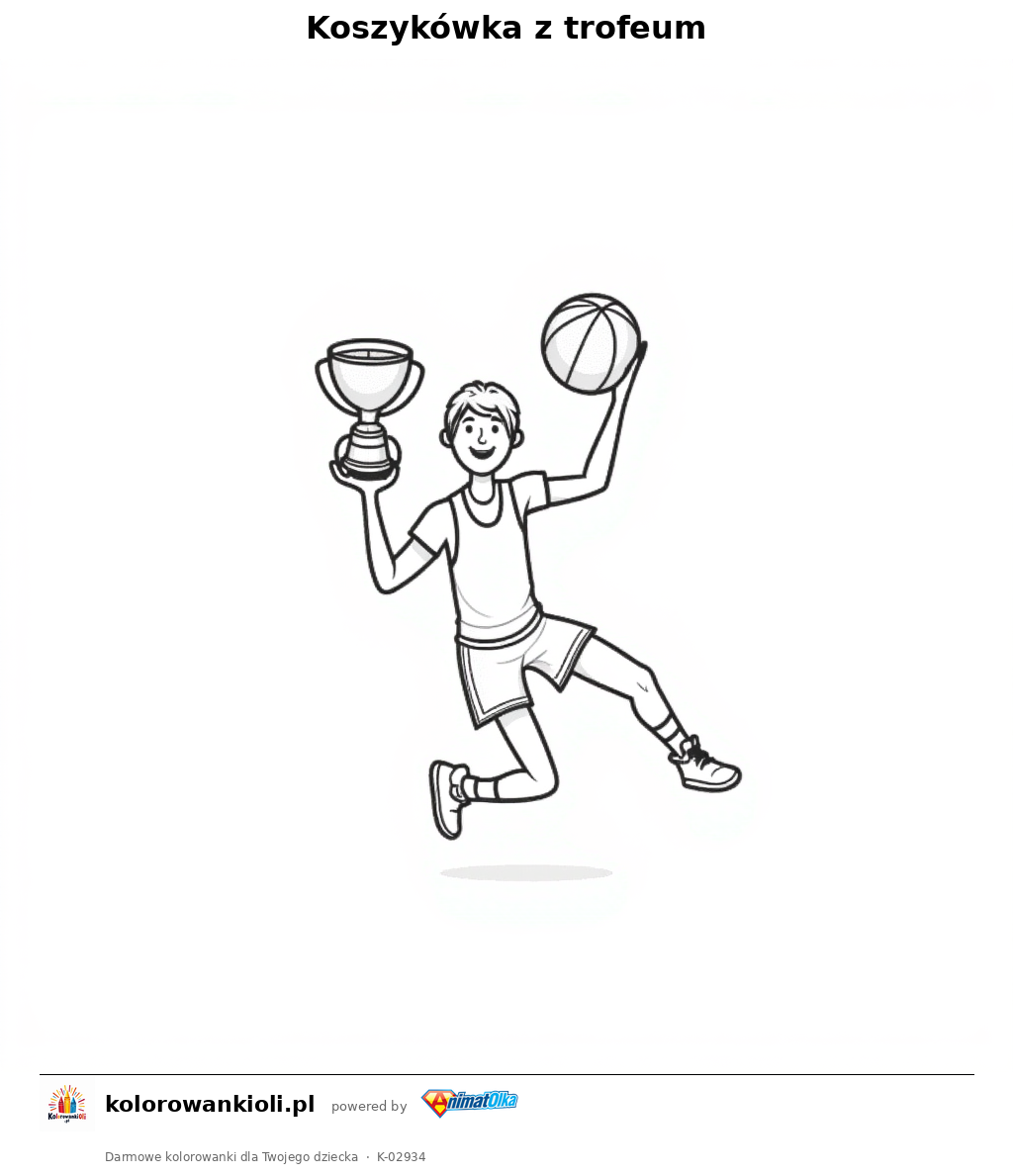 Kolorowanka — Koszykówka z trofeum