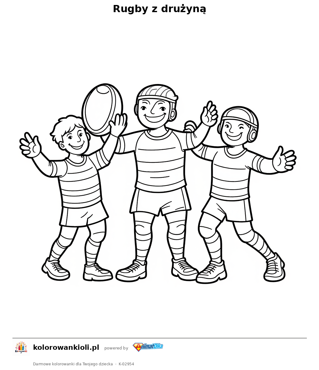 Kolorowanka — Rugby z drużyną