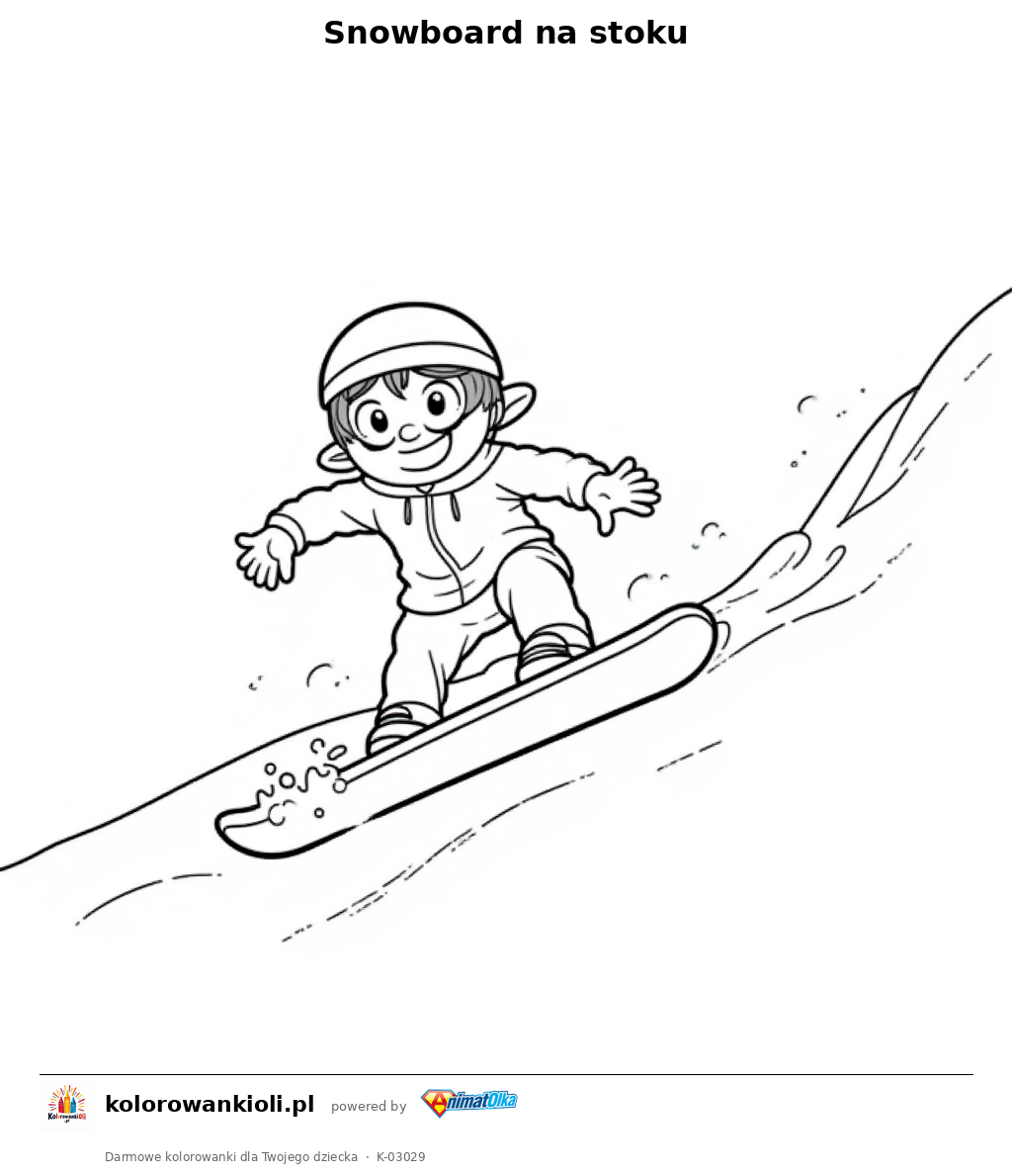 Kolorowanka — Snowboard na stoku
