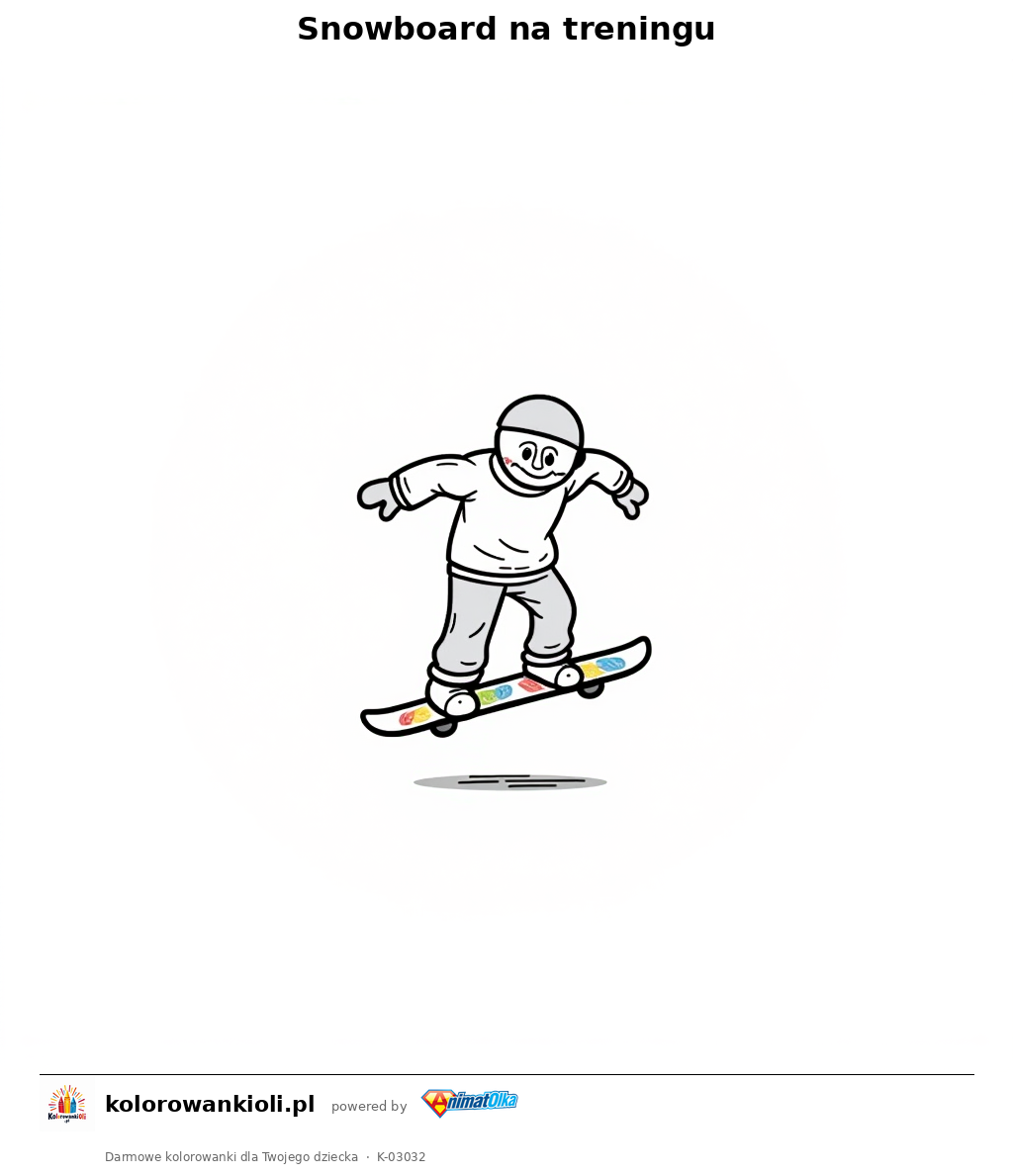 Kolorowanka — Snowboard na treningu