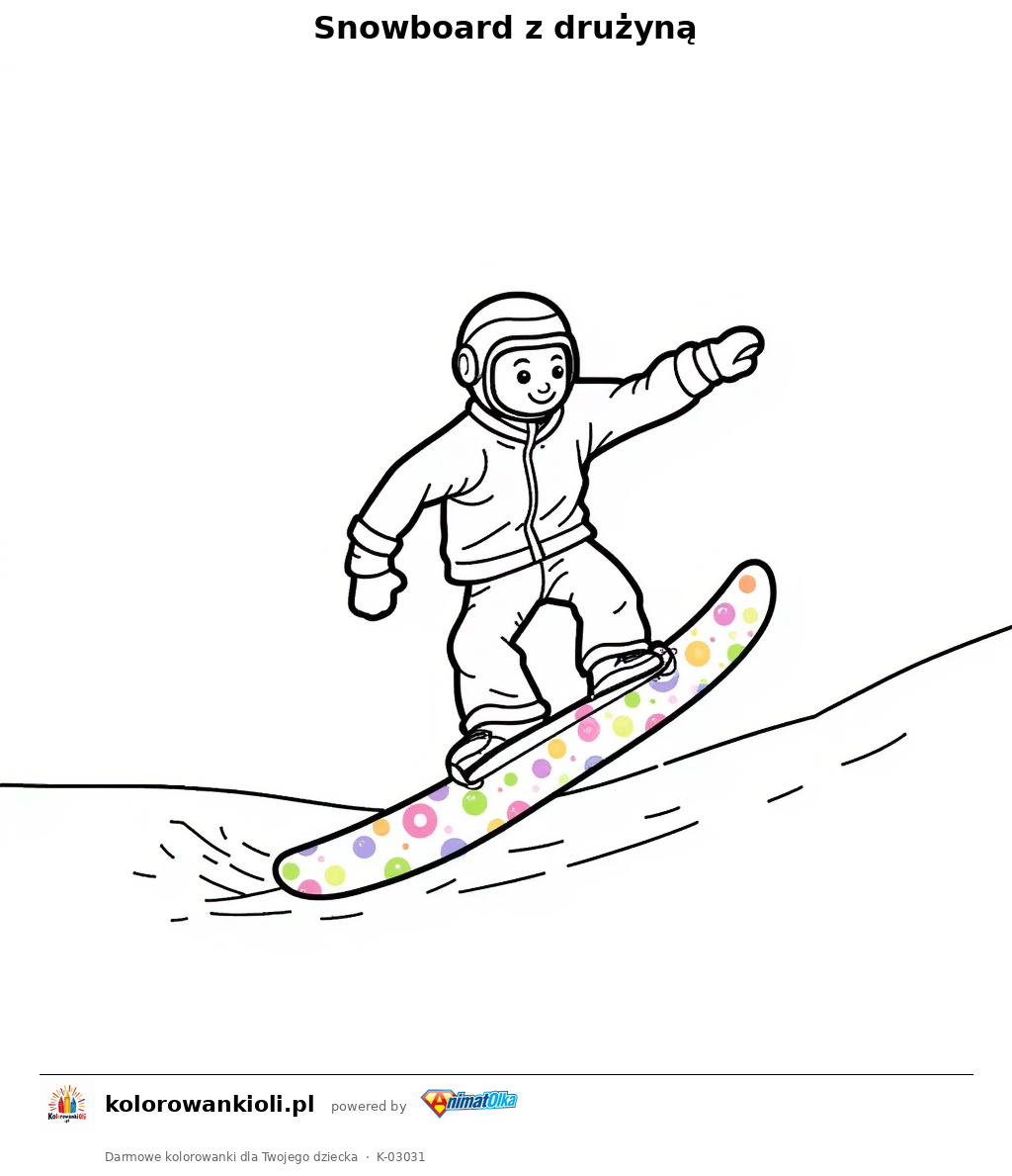 Kolorowanka — Snowboard z drużyną