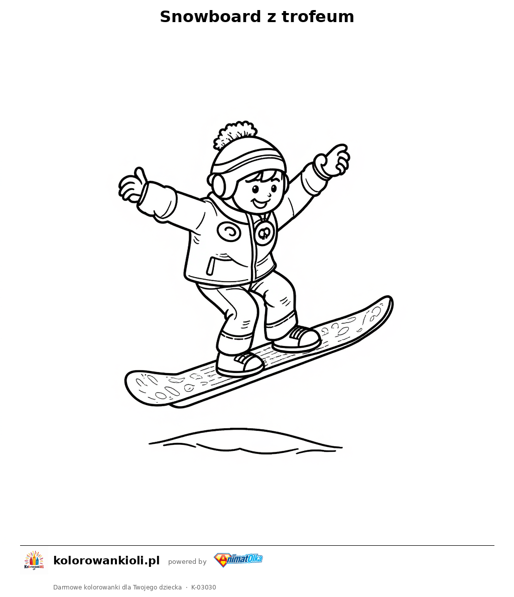 Kolorowanka — Snowboard z trofeum