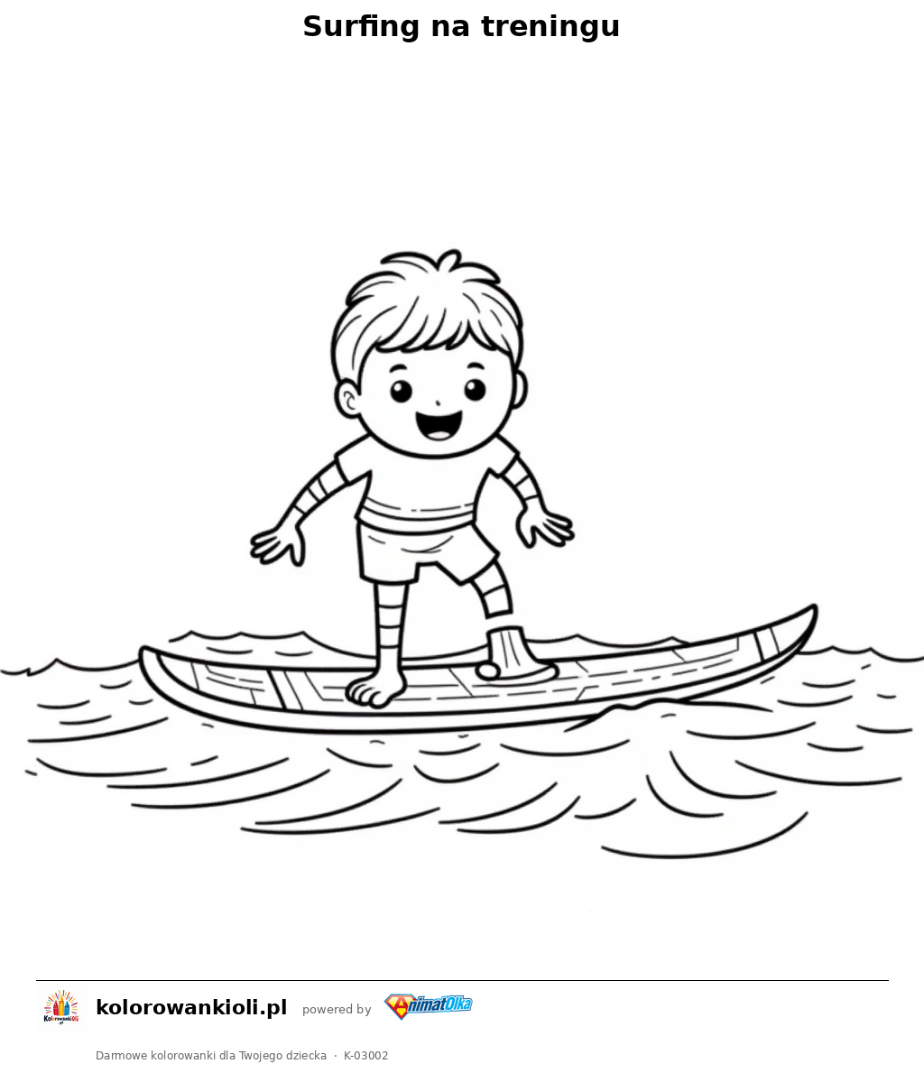 Kolorowanka — Surfing na treningu