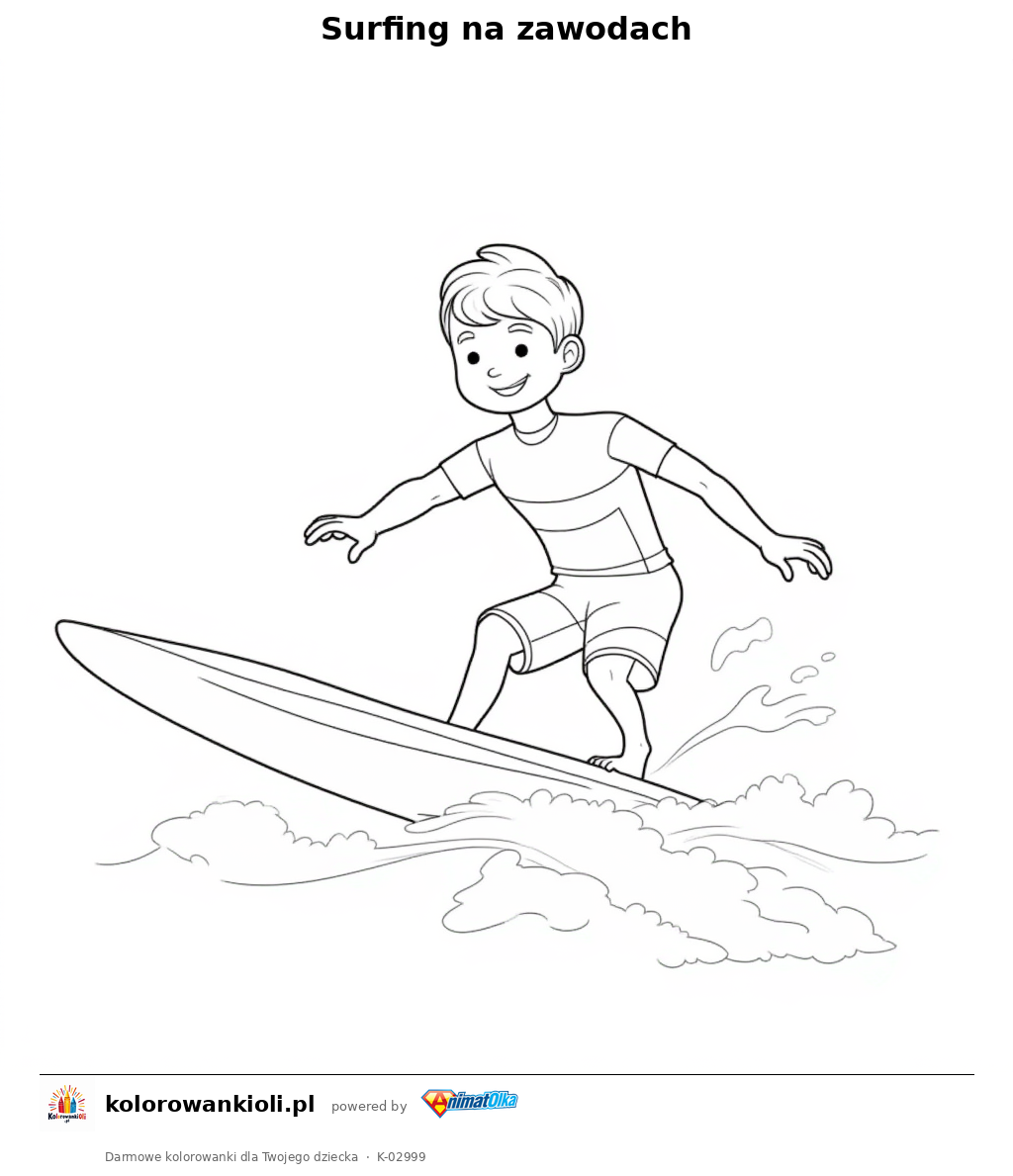 Kolorowanka — Surfing na zawodach