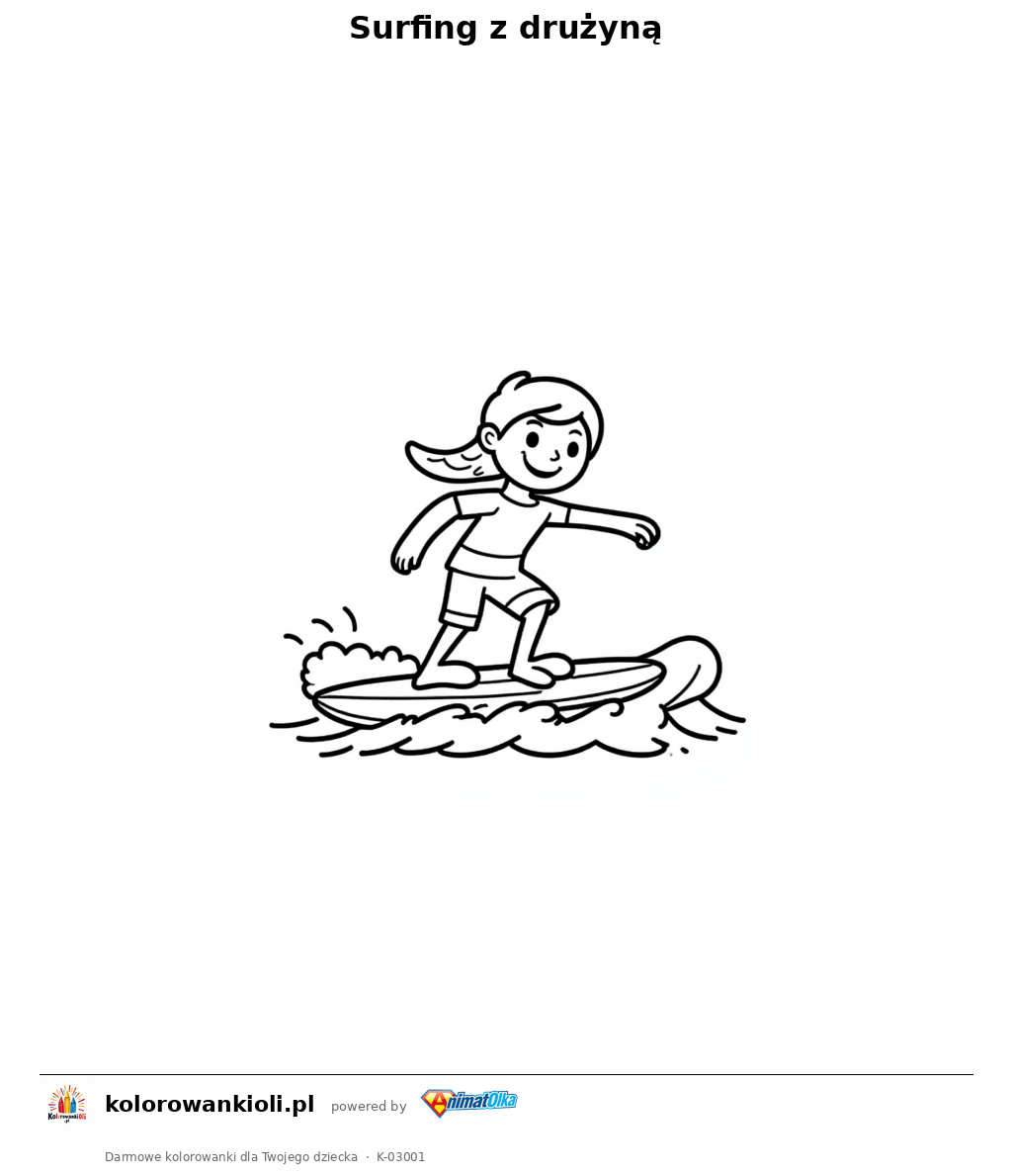Kolorowanka — Surfing z drużyną