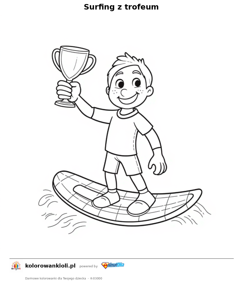 Kolorowanka — Surfing z trofeum