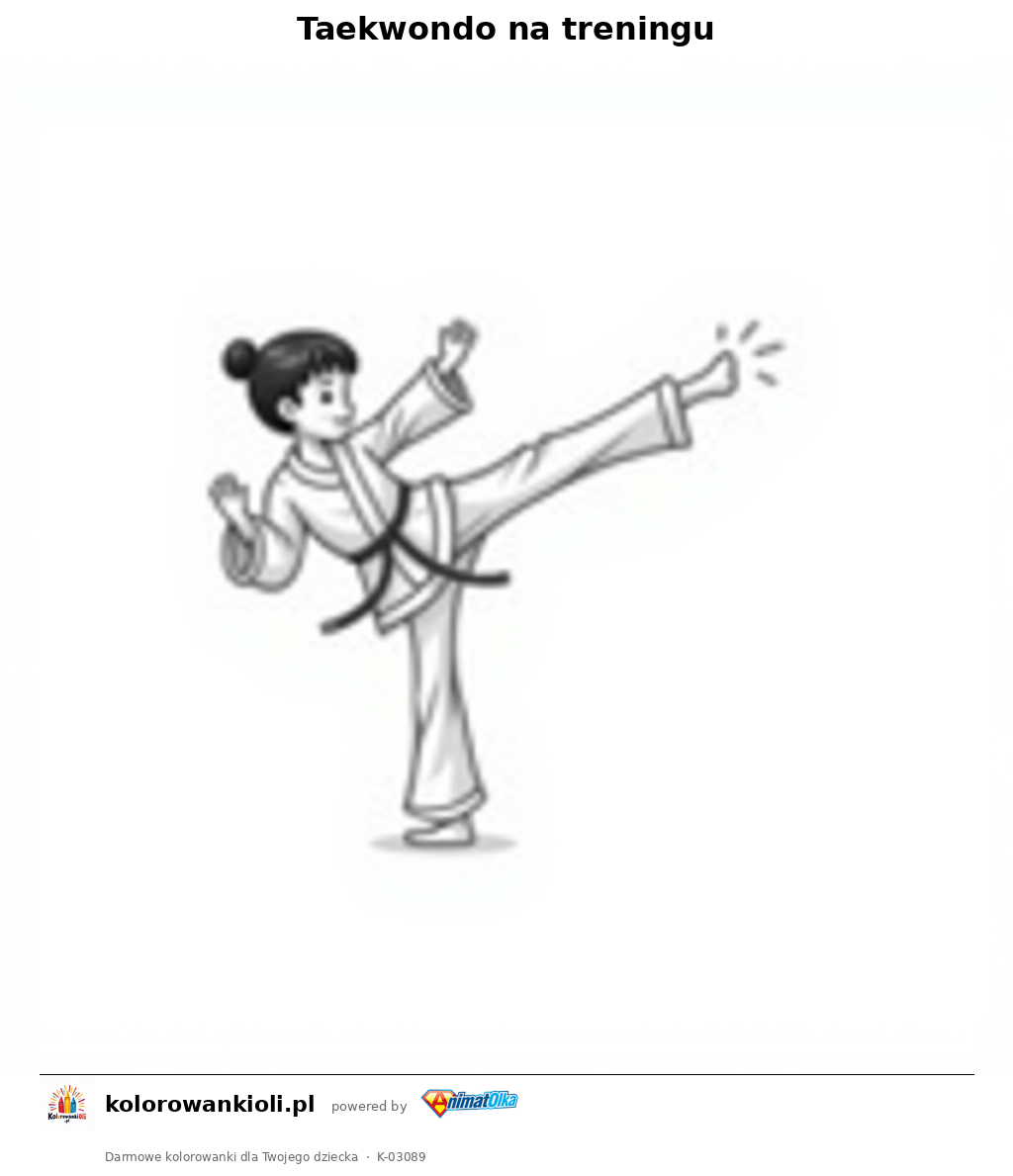 Kolorowanka — Taekwondo na treningu