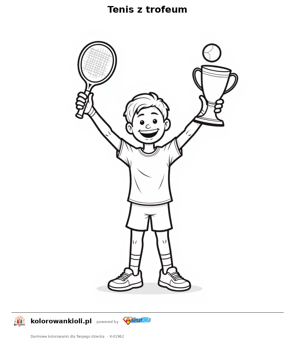 Kolorowanka — Tenis z trofeum