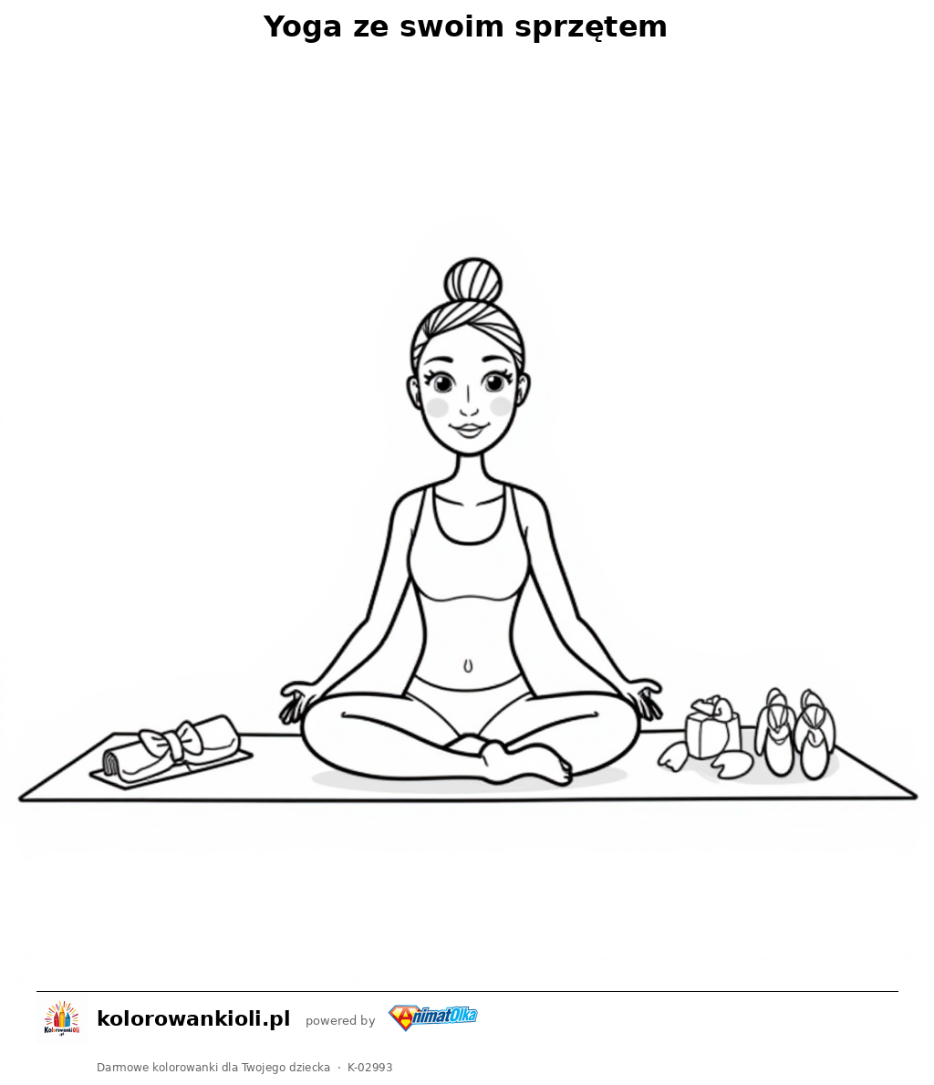 Kolorowanka — Yoga ze swoim sprzętem